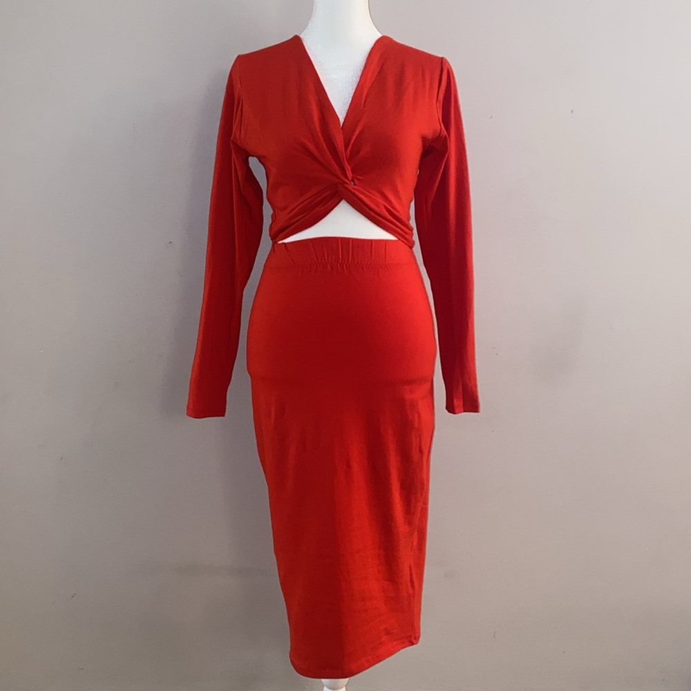 Rebdolls Red Two Piece Body Con Set